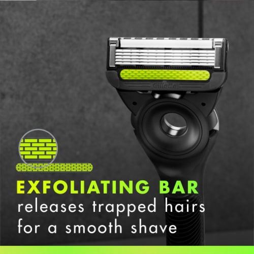 GilletteLabs by Gillette Men's Exfoliating Razor + Blade Refill Cartridges Perspective: top