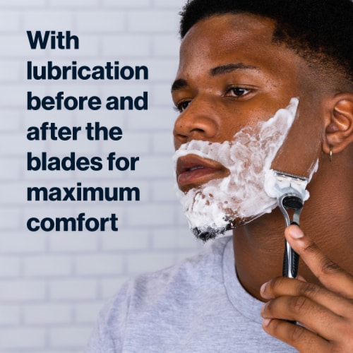 Gillette SkinGuard Men's Premium 2-Blade Razor + Razor Blade Refill Cartridges Perspective: top
