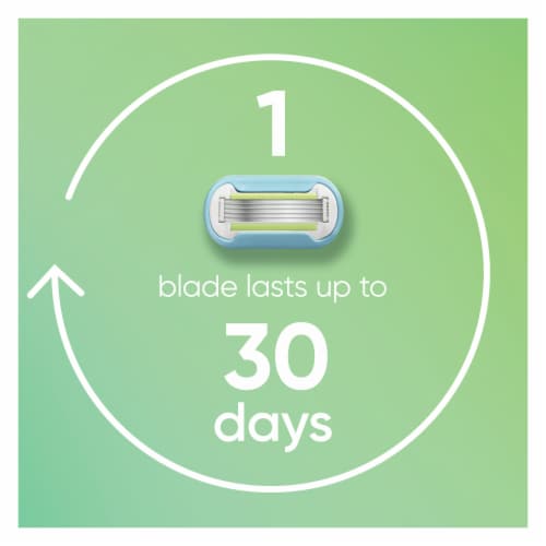 Gillette Venus Extra Smooth Women's 5-Blade Razor Handle + Blade Refill Cartridges Value Pack Perspective: top