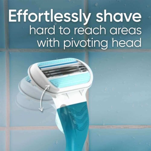 Gillette Venus Smooth Women's 3-Blade Razor Handle + Blade Refill Cartridges Value Pack Perspective: top