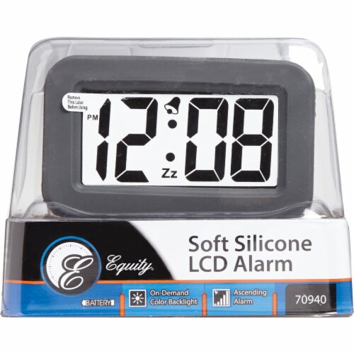 La Crosse Technology Silicon LCD Battery Operated Alarm Clock 70940 Perspective: top