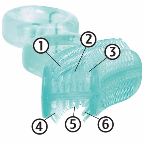 Brilliant Babys 1st Teether-Brush Silicone, No-BPA Chewable Brush 2pk, Grn-Clear Perspective: top