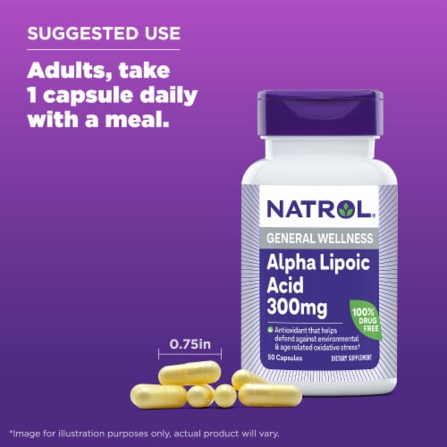 Natrol® Antioxidant Protection Alpha Lipoic Acid (ALA) Capsules Perspective: top