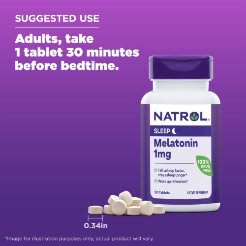 Natrol® Melatonin Sleep Aid Supplement Tablets Perspective: top
