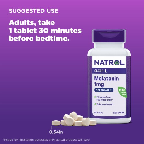 Natrol® Melatonin Sleep Aid Supplement Time Release Tablets Perspective: top