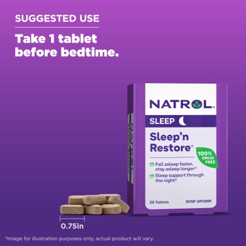Natrol® Sleep N Restore Sleep Aid Supplement Tablets Perspective: top