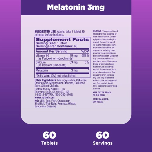 Natrol® Sleep Melatonin Tablets 3 mg Perspective: top