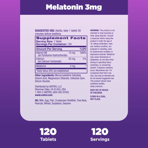 Natrol® Sleep Melatonin Tablets 3 mg Perspective: top