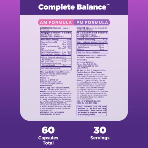 Natrol® Menopause Health Complete Balance A.M./P.M. Capsules Perspective: top
