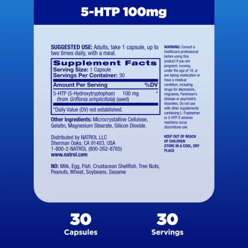 Natrol® Mood and Stress 5 HTP Capsules 100 mg Perspective: top