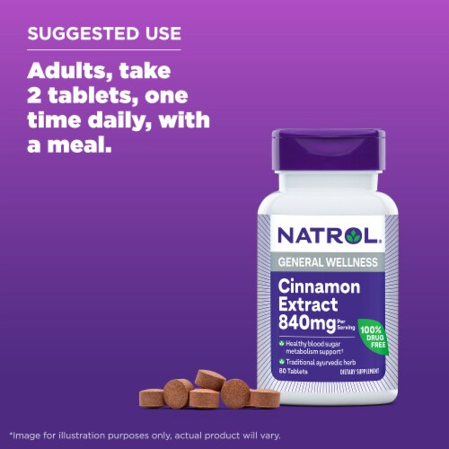 Natrol® Blood Glucose Support Cinnamon Extract Tablets Perspective: top