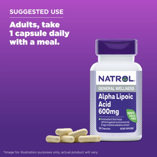 Natrol® Antioxidant Protection Alpha Lipoic Acid (ALA) Capsules Perspective: top