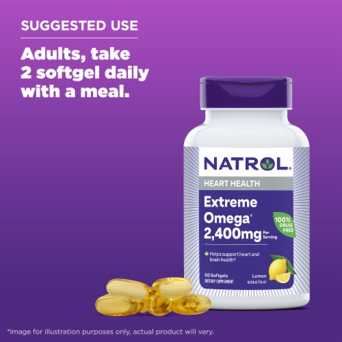 Natrol® Heart Health Extreme Omega® Softgels Perspective: top