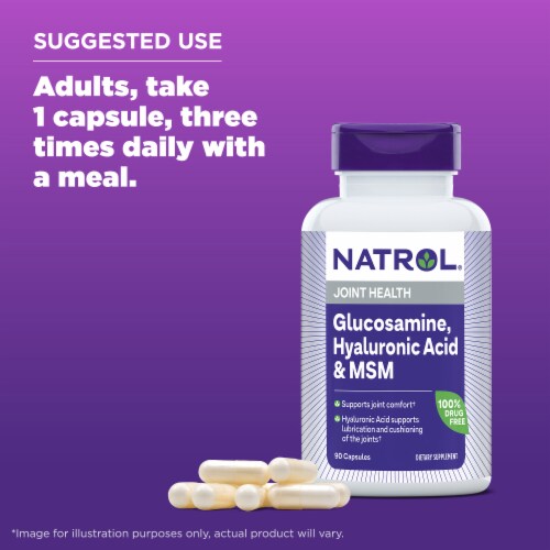 Natrol® Joint Mobility Glucosamine Hyaluronic Acid and MSM Capsules Perspective: top