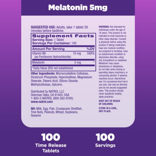 Natrol Melatonin Time Release Sleep Tablets 5mg Perspective: top
