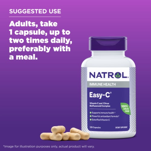 Natrol® Immune Health Easy-C® Vitamin C and Bioflavonoid Capsules Perspective: top