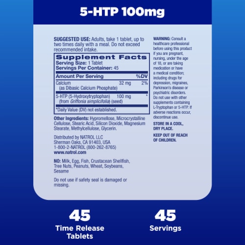 Natrol® Mood and Stress 5 HTP Time Release Tablets 100 mg Perspective: top
