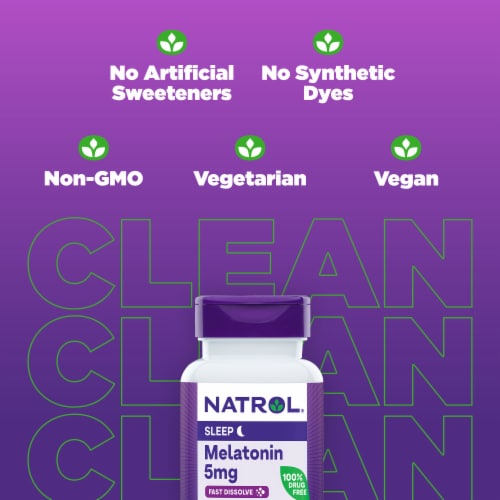 Natrol® Sleep Melatonin Strawberry Fast Dissolve Tablets 5 mg Perspective: top