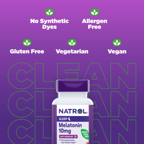Natrol® Sleep Melatonin Strawberry Fast Dissolve Tablets 10 mg Perspective: top