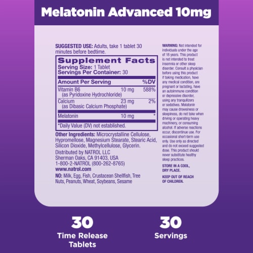 Natrol® Melatonin Advanced Sleep Aid Supplement Time Release Tablets Perspective: top