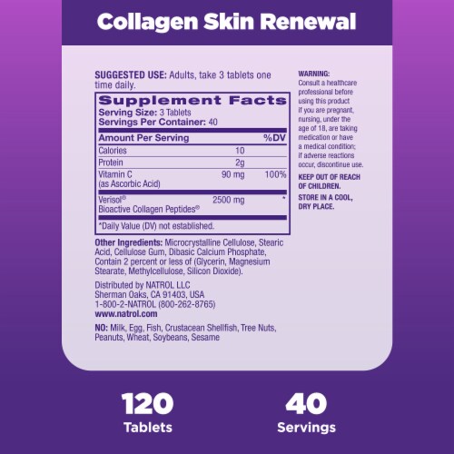 Natrol® Beauty Advanced Collagen Skin Renewal Tablets Perspective: top