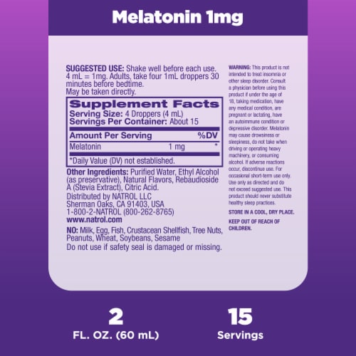 Natrol® Sleep Melatonin Berry Liquid 1 mg Perspective: top