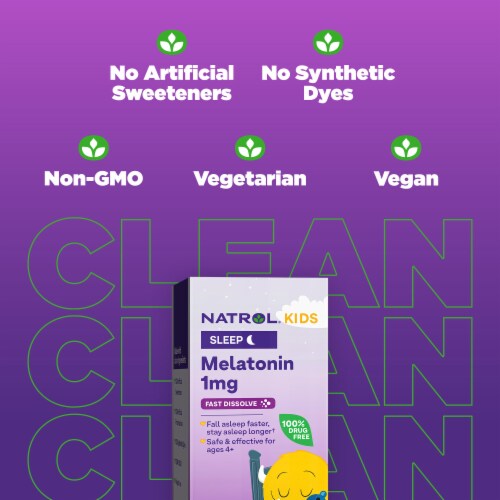 Natrol® Kids Sleep Melatonin Strawberry Fast Dissolve Tablets 1 mg Perspective: top