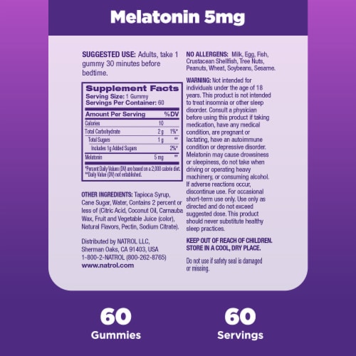 Natrol® Melatonin Sleep Aid Supplement Strawberry Flavored Gummies Perspective: top