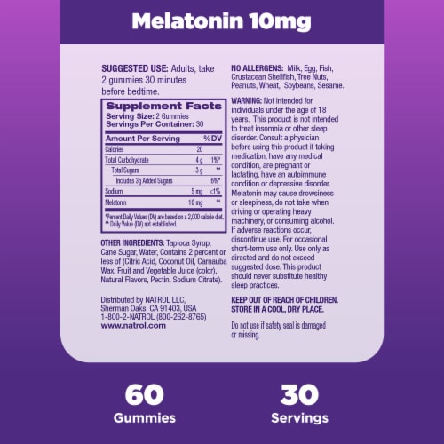 Natrol® Melatonin Sleep Aid Supplement Strawberry Flavored Gummies Perspective: top