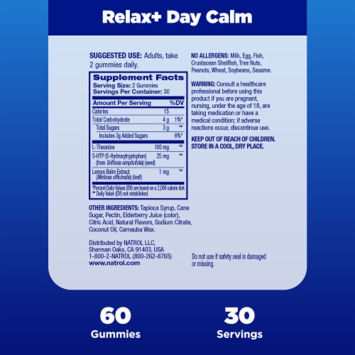 Natrol® Mood and Stress Relax+ Day Calm Tropical Fruit Punch Flavored Gummies Perspective: top