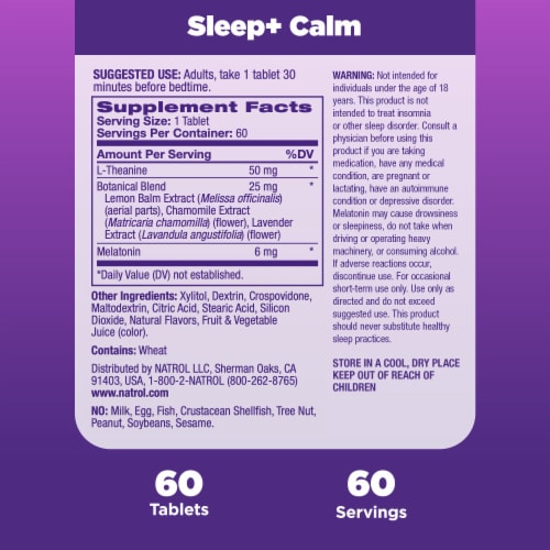 Natrol® Sleep + Calm Sleep Aid Supplement Raspberry Flavored Fast Dissolve Tablets Perspective: top