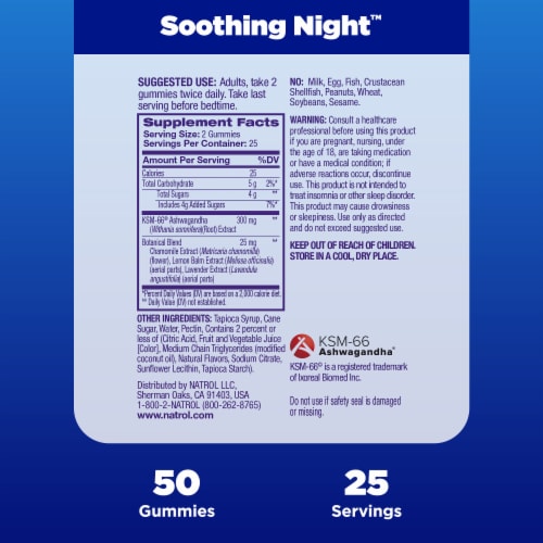 Natrol® Bedtime Without Melatonin Soothing Night™ Blueberry Flavored Gummies Perspective: top