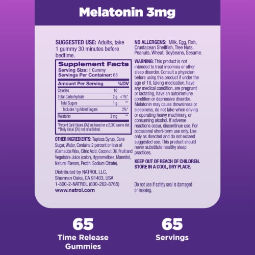 Natrol® Sleep Advanced Melatonin Strawberry Time Release Gummies 3 mg Perspective: top