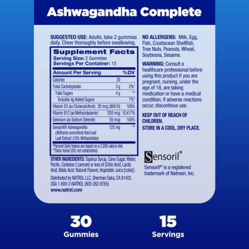 Natrol® Mood and Stress Ashwagandha Complete Strawberry Gummies Perspective: top