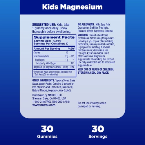 Natrol® Kids Calm and Mood Magnesium Raspberry Gummies Perspective: top