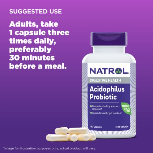 Natrol® Digestive Health Acidophilus Capsules Perspective: top