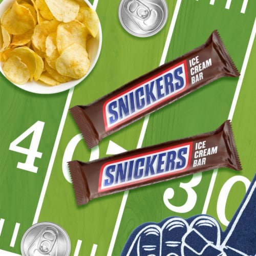SNICKERS Ice Cream Chocolatey Caramel Peanut Butter Ice Cream Bars Individually Wrapped Dessert Perspective: top