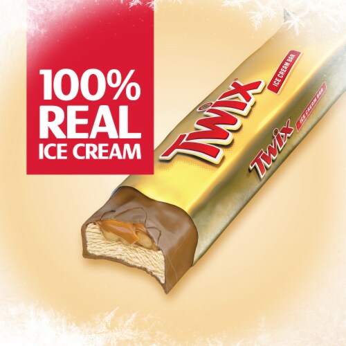 Twix Ice Cream Bar Vanilla Caramel Chocolate Cookie Dessert Bar Perspective: top