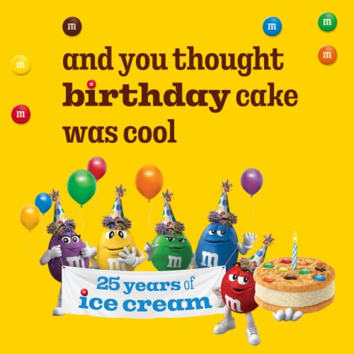 M&M'S Vanilla Ice Cream Cookie Sandwiches, Reduced Fat Vanilla Ice Cream Dessert Cookie Sandwich Perspective: top