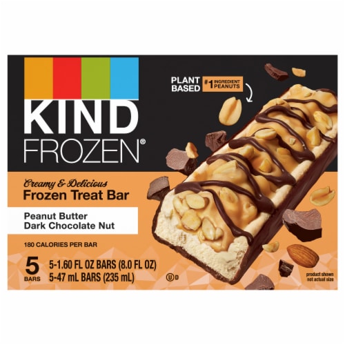 KIND Dairy Free Dark Chocolate Peanut Butter Frozen Dessert Bars Perspective: top