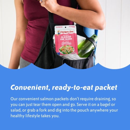 Chicken of the Sea Wild Caught Alaskan Pink Salmon in Spring Water Packet Perspective: top
