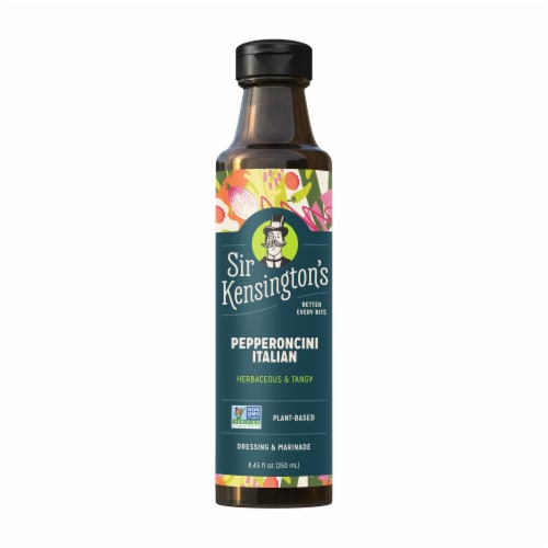 Sir Kensington's Keto & Paleo Pepperoncini Italian Vinaigrette Gluten-Free Vegan Dressing & Marinade Perspective: top