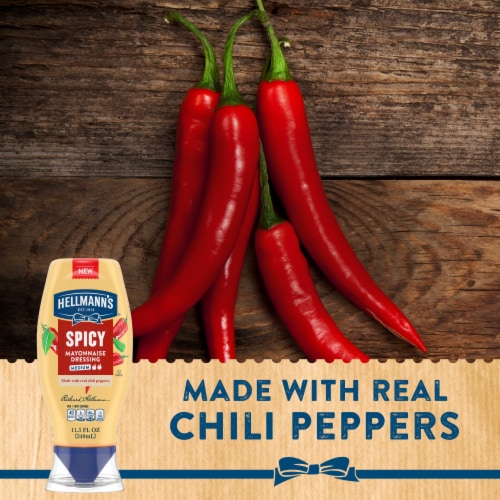Hellmann's Squeeze Bottle Spicy Mayonnaise Dressing Perspective: top