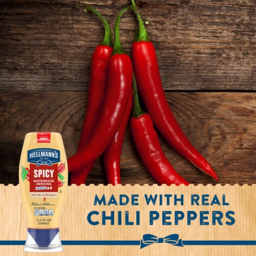 Hellmann's Squeeze Bottle Spicy Mayonnaise Dressing Perspective: top