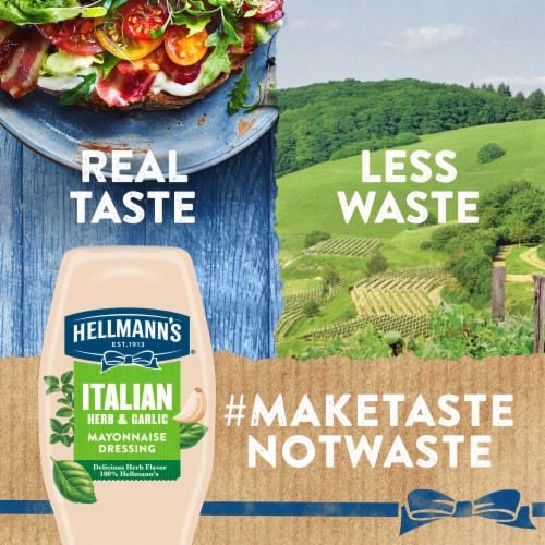 Hellmann's Italian Herb & Garlic Mayonnaise Dressing Perspective: top