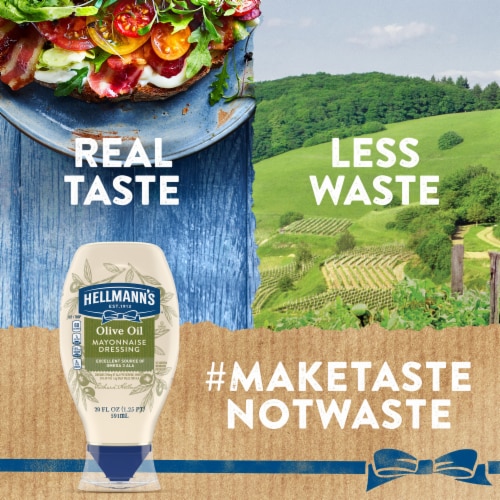Hellmann's with Olive Oil Mayonnaise Dressing Perspective: top