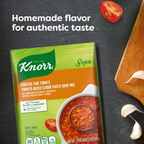Knorr Tomato Based Elbow Pasta Sopa Pasta Soup Mix Perspective: top