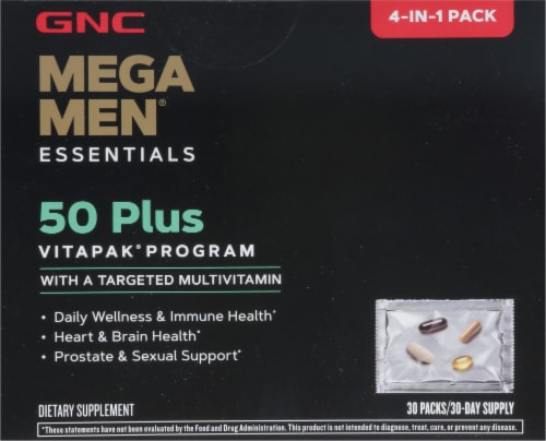 GNC Mega Men® Essentials 50 Plus Vitapak Program Multivitamins Perspective: top