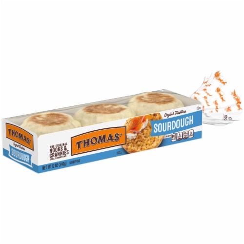 Thomas' Nooks & Crannies Sourdough English Muffins Perspective: top
