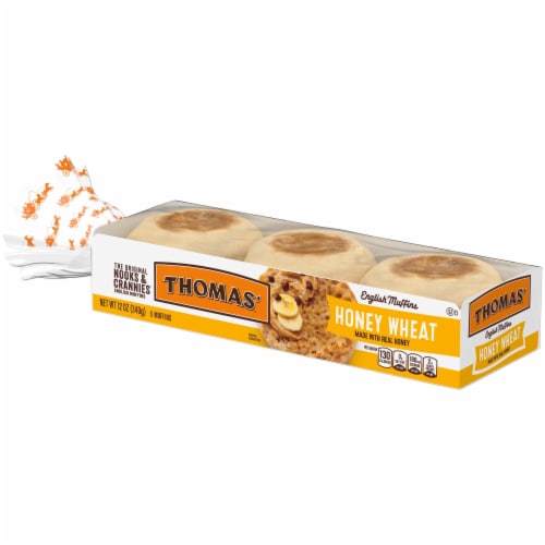Thomas' Honey Wheat English Muffins Perspective: top